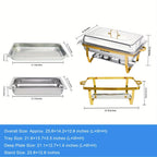 4 Pack 8QT Stainless Steel Chafing Dish Buffet Set with Fuel Holders for Catering & Parties
