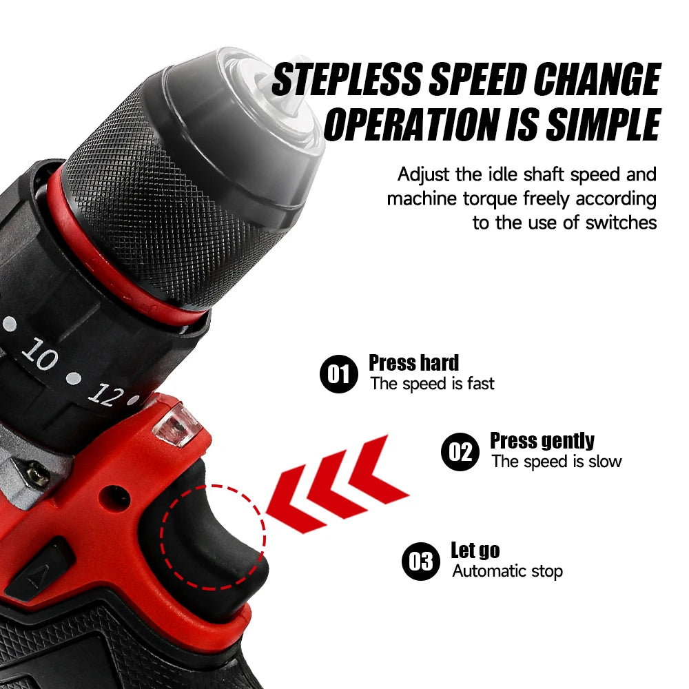 M-WALK 18V Battery Rechargeable Brushless Compact Electric Screwdriver Hand Drill Impact Drill For Milwaukee 18V Battery Pin