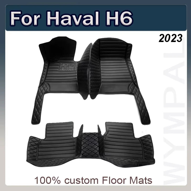 Car Floor Mat For Custom For Haval H6 2023 Automobile Rugs Non-Slip Leather Man Full Set Luxury Woman Foot Pads Auto Accessory