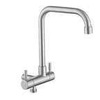 Wall Mounted Kitchen Faucet Stainless Steel Cold Water Tap Quick Open Balcony Laundry Pool Tap with Sprayer Bidet Shower Nozzle