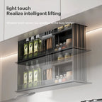 Kitchen Hanging Cabinet Electric Lifting Basket Intelligent Voice Touch Pull-Down Vertical Automatic Lifting Seasoning Basket