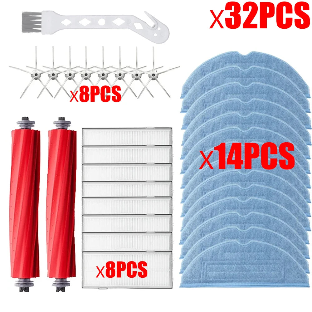 Main Brush Hepa Filter Mop Pad Spare Parts For Roborock S7 S70 S7Max T7S T7S Plus, Robot Vacuum Cleaner Accessories