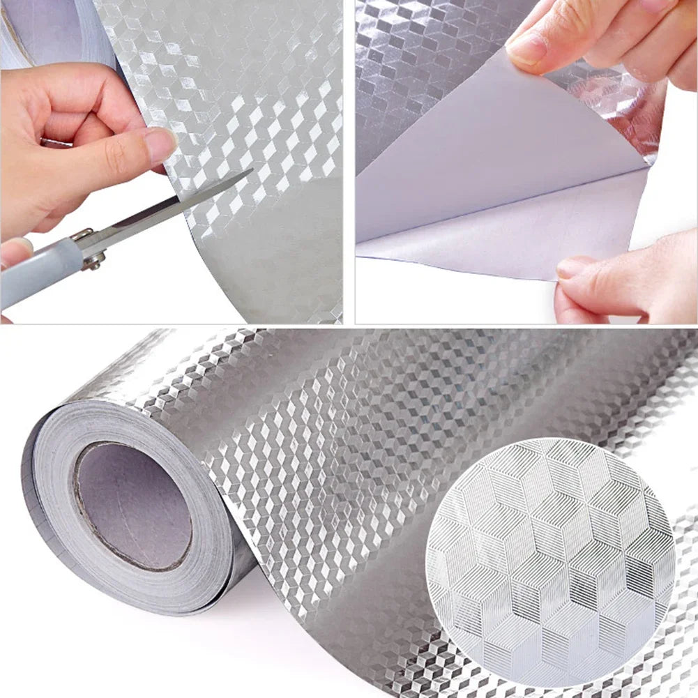 Oil-Proof Waterproof Kitchen Stickers Self Adhesive Fireproof Dehumidification Mildew-Proof Sticker For Furniture Kitchen Gadget