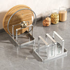 And Cutting Board Organizer Combo - Heavy-Duty Countertop Rack, Kitchen Organizer Space-Saving Stainless Steel Pot Lid