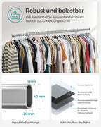 SONGMICS dresses stand on wheels, heavy-duty coat rack stand, extendable dresses Rod, up to 100 kg