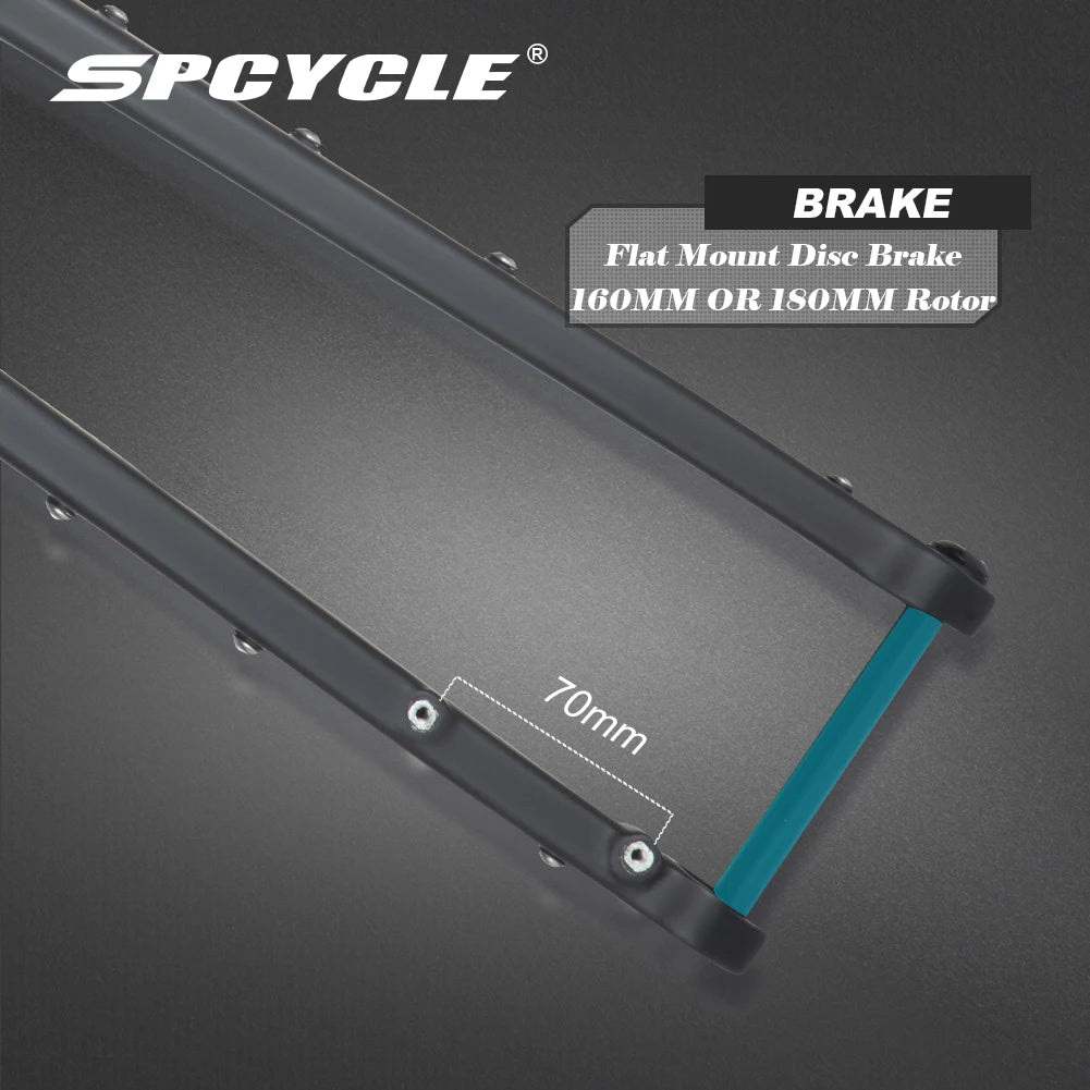 Spcycle 2024 New Carbon Gravel Fork Max Tire 700x55C or 29x2.1'' Tapered Disc Brake MTB Gravel Bicyel Rigid Forks