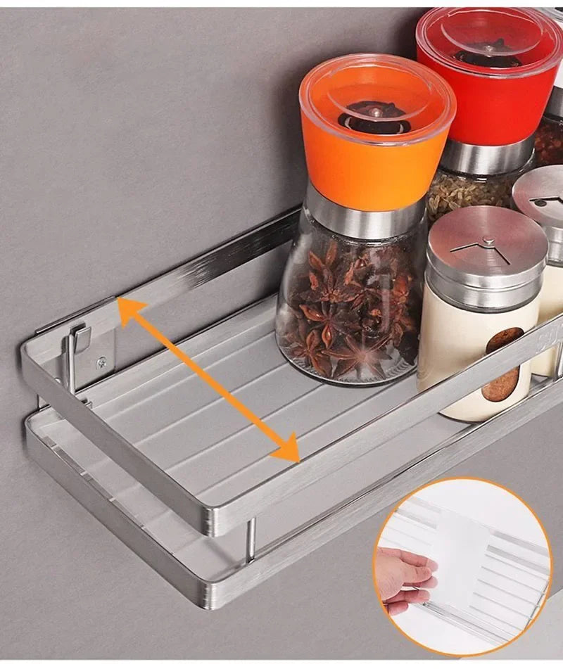 304 Stainless Steel Kitchen Storage Spice Rack Corner Wall Shelf for Kitchen Oragnizer Bathroom Shower Rack Bathroom Accessories