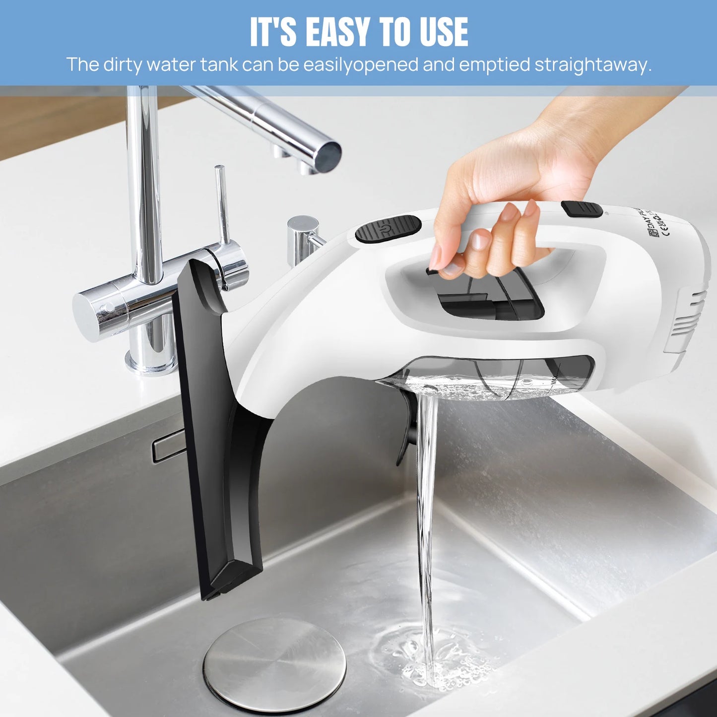 Cordless Window Vac Cleaner & Spray Bottle with Microfibre Cloth, Rechargeable Battery,for Windows, Tiles, Mirrors Cleaning