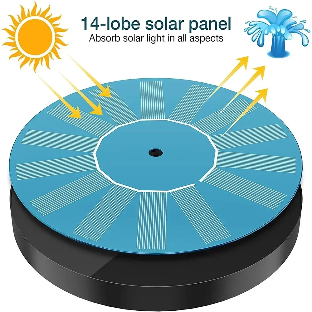 13/16/18cm Floating Solar Panel Solar Fountain Pump Bird Baths Garden Outdoor Water Pool Pond Decor（Only fountain without basin）