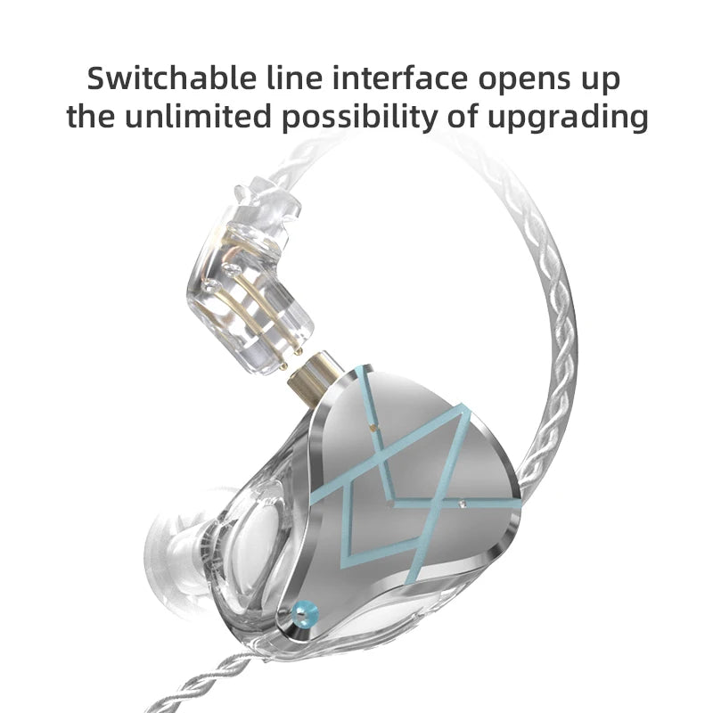 KZ ASX Headset 20 BA Units HIFI Bass In Ear Monitor balanced armature Earphones Noise Cancelling Earbuds Sport