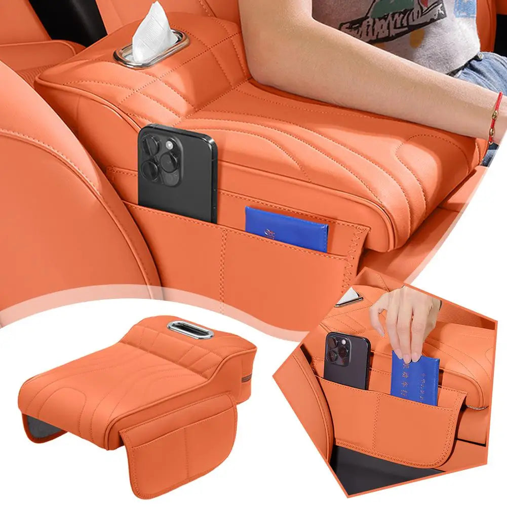 For Haval H9 2rd 2024 2025 Car Armrest Box Height Increase Pad Car Armrest Box Storage Bag Car Leather Protective Cover