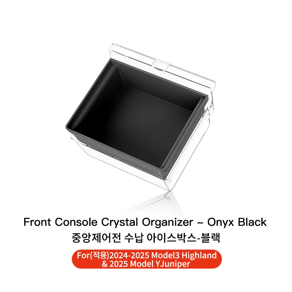 YZ For Tesla Model 3 Highland 2024 Model Y Juniper 2025 Storage Box Center Armrest Hidden Box Cup Holder Organizer Accessories