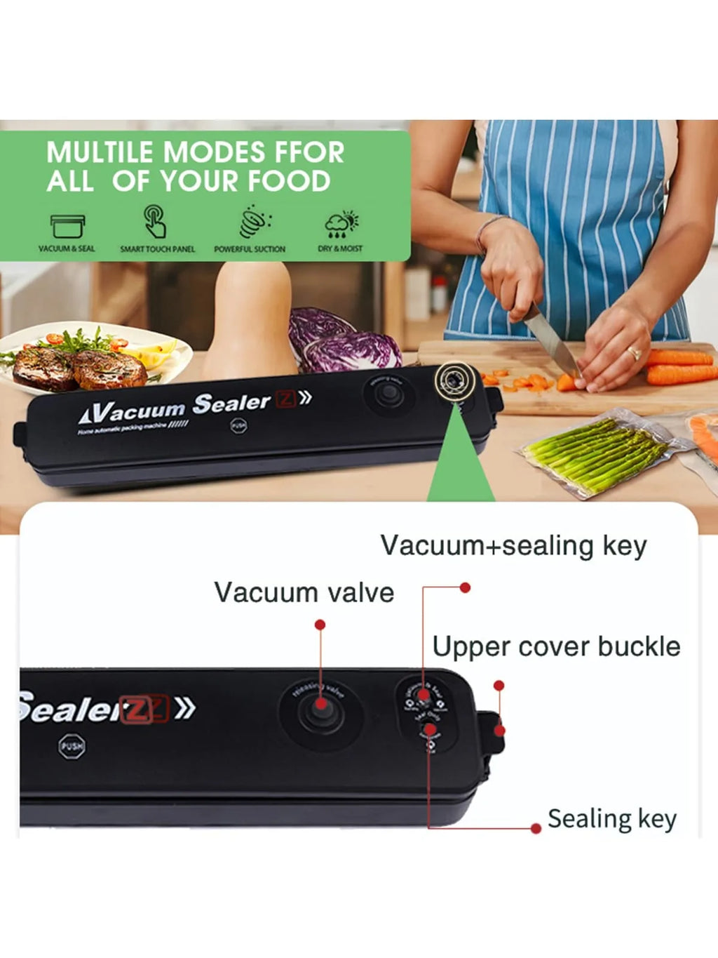 Vacuum Sealing machine, food preservation machine, small vacuum machine, fully automatic plastic sealing machine
