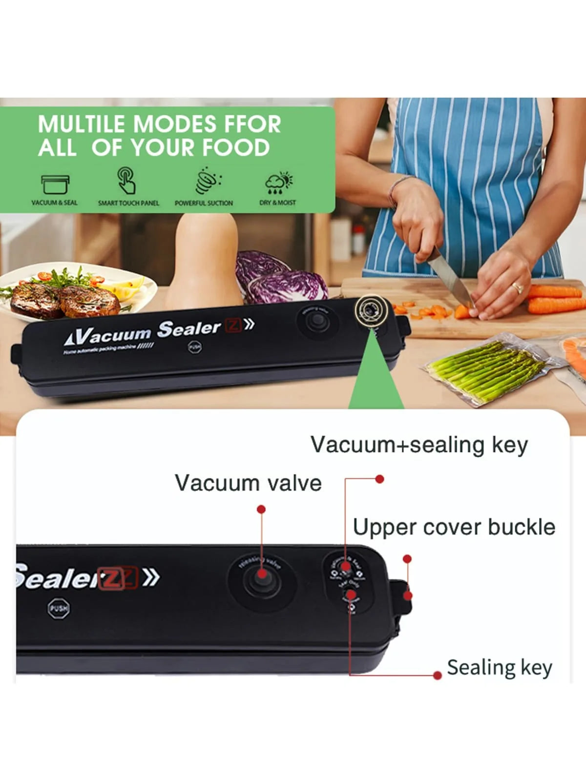Vacuum Sealing machine, food preservation machine, small vacuum machine, fully automatic plastic sealing machine