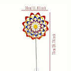 1pcs Rainbow Metal Windmill Cast Iron Garden Stake Lawn & Yard Decor Weathervone Outdoor Wind Spinner for Garden Decoration