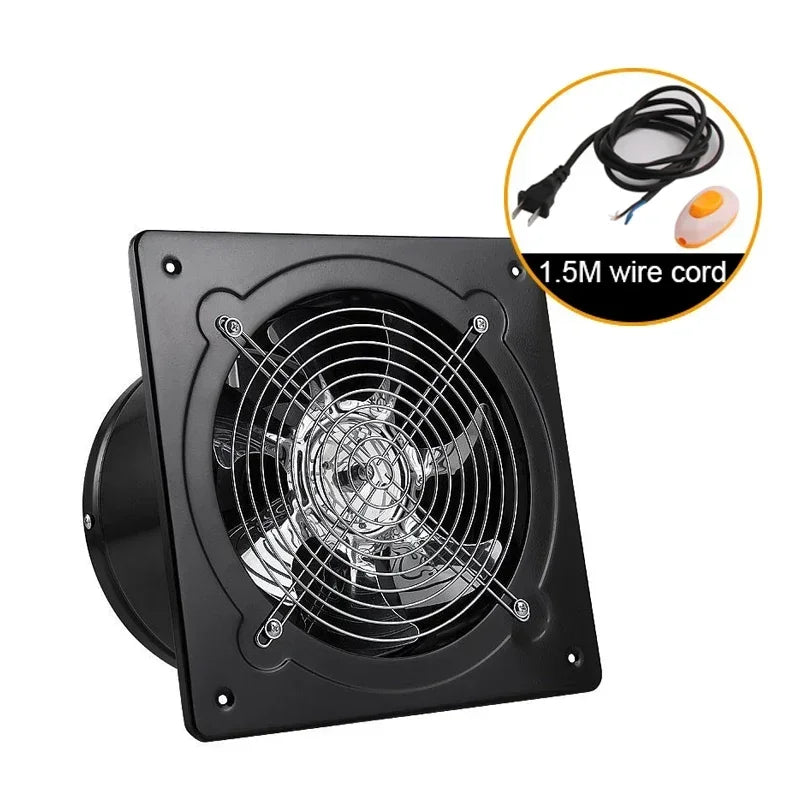 220V 4/6 Inch High Speed Exhaust Fan Household Air Ventilator Kitchen