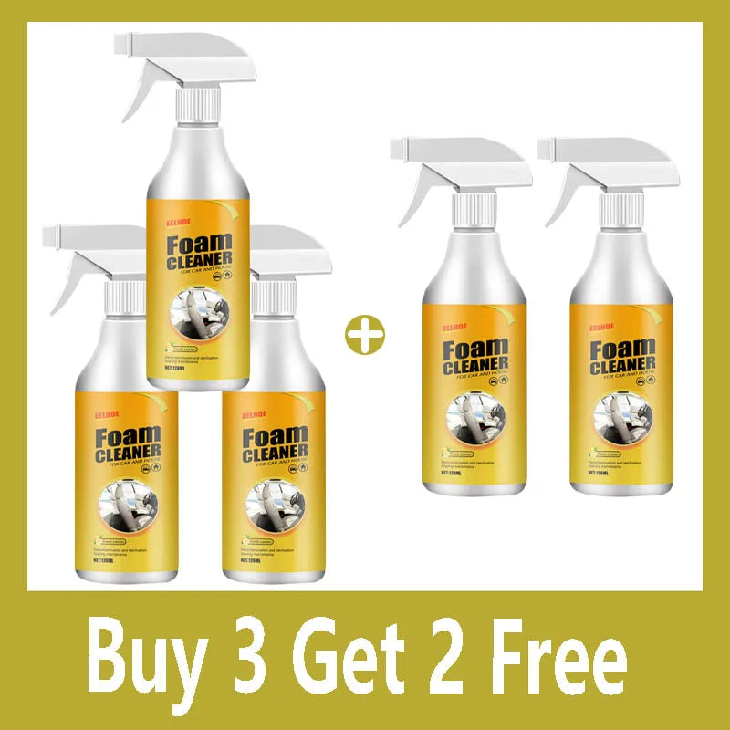 Car Interior Cleaner Agent Ceiling Cleaner Leather Flannel Woven Fabric Water Free Multipurpose Auto Dash Cleaning Tool 120ML