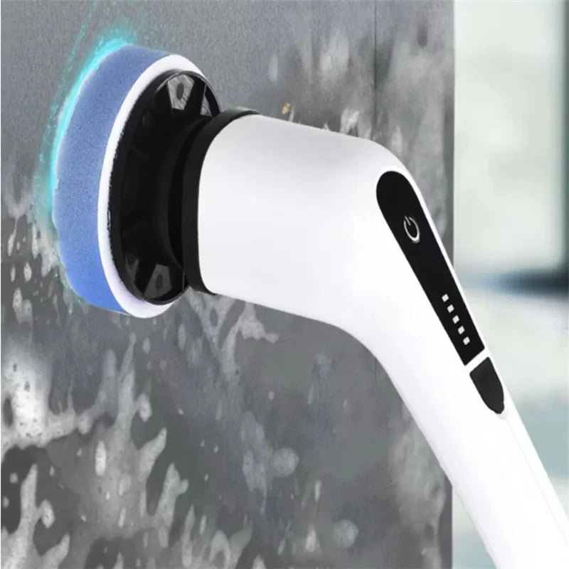 9 in 1 Electric Spin Scrubber Cordless Cleaning Brush Shower Scrubber Adjustable Extension Handle Waterproof For Tub Tile Floor