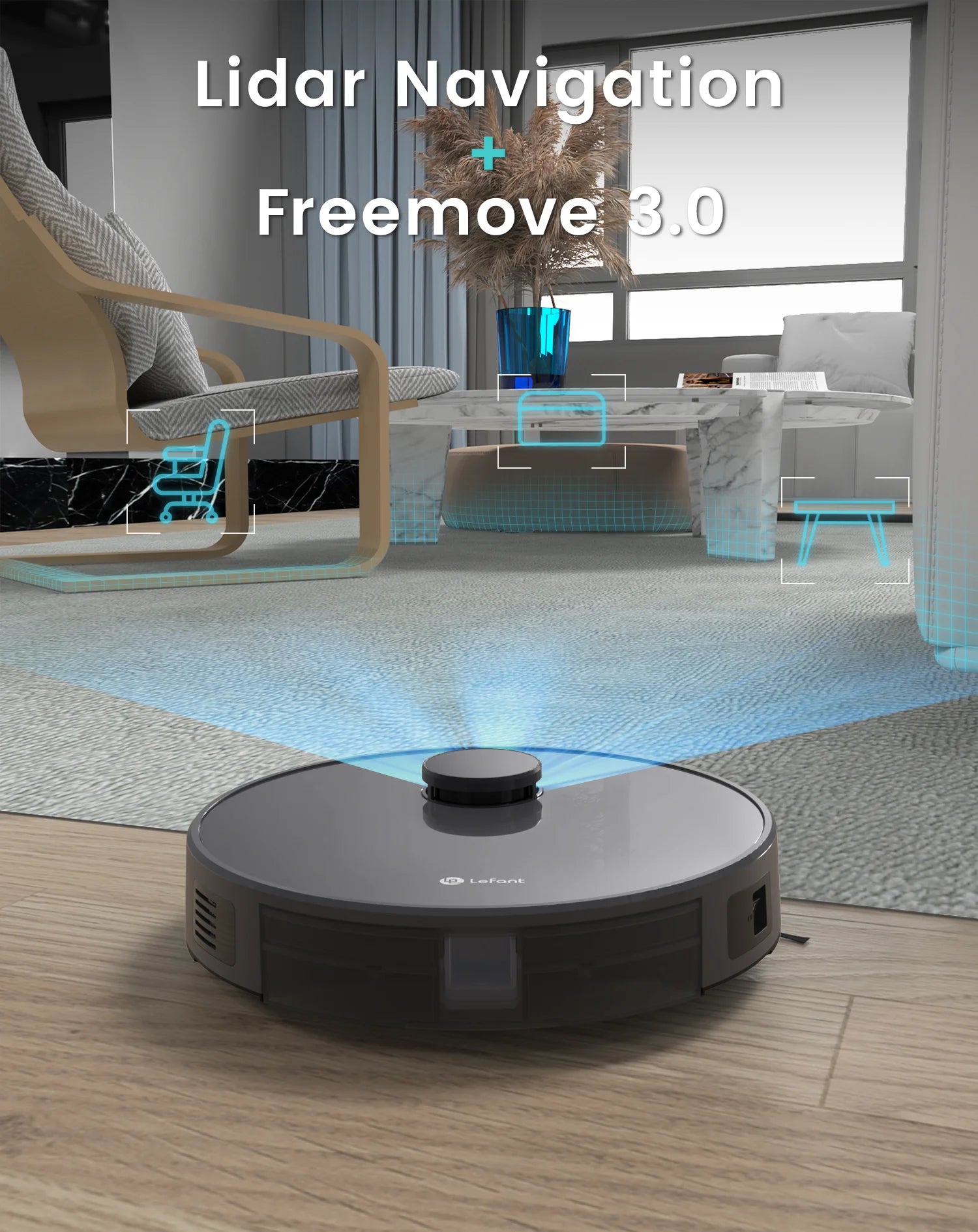 Lefant M1 Robot Vacuum Cleaner with mopping 4000Pa Suction, Lidar Navigation,WiFi/App/Alexa, Ideal for Pet Hair,Carpet