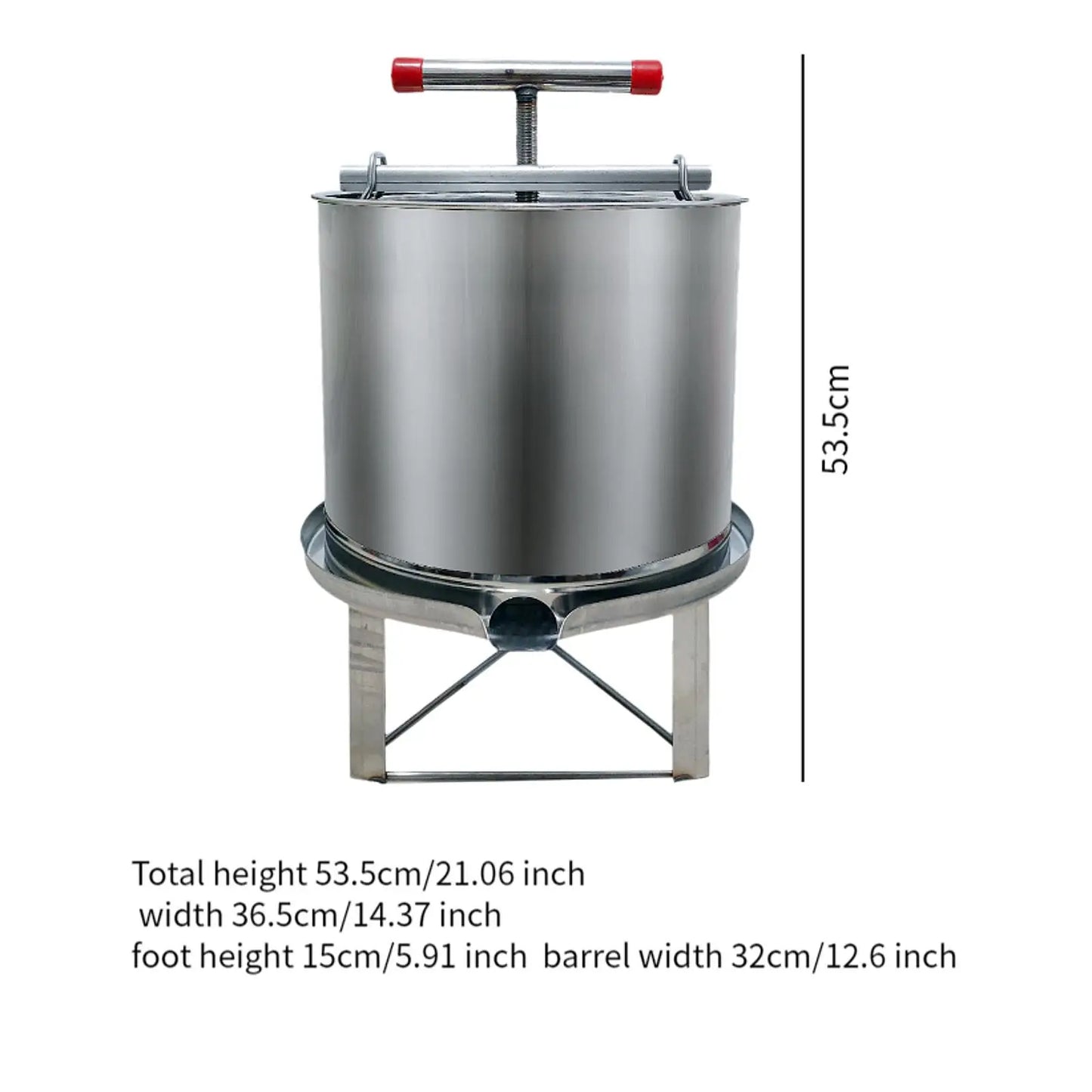 Honey Press Machine with Cover Manual Metal Honey Extractor Beekeeper Equipment Portable for Household Farmhouse Beekeeping