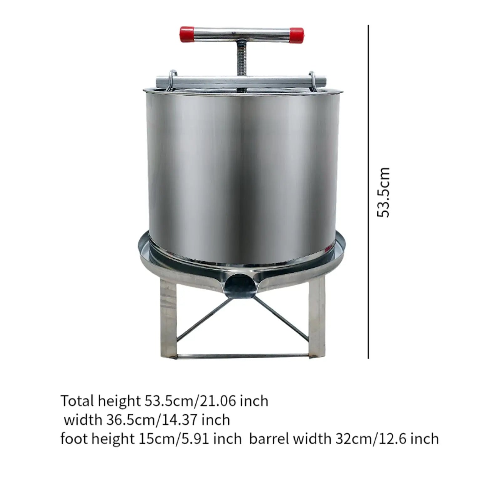 Honey Press Machine with Cover Manual Metal Honey Extractor Beekeeper Equipment Portable for Household Farmhouse Beekeeping