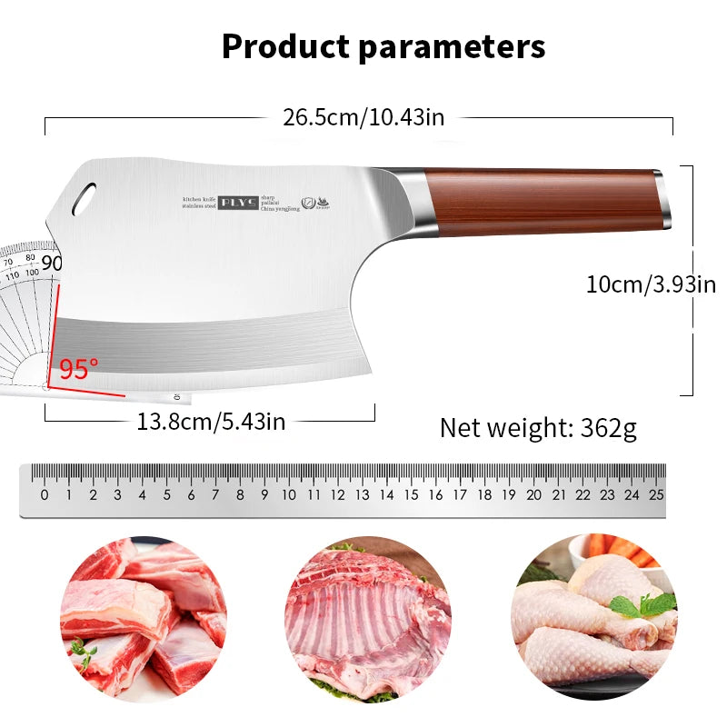 Kitchen Bone-Cutting Knife Professional Heavy duty Bone Chopping Knife Stainless steel Axe Butcher Knife Chef Cooking Tool