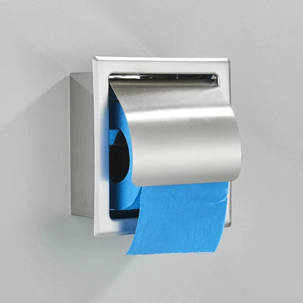 Onyzpily Bathroom Toilet Paper Holder Chrome Finish Stainless Steel Tissue Box Holder Free Shipping Chrome Black Wall Mounted