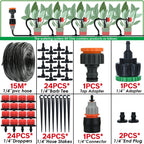 KESLA Greenhouse 5-50M Drip Irrigation System Automatic Watering Garden Hose DIY Micro Drip Watering Kits w/ Adjustable Drippers