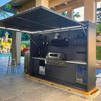 Customized Camping Outdoor Kitchen Set Multifunctional BBQ Island Cabinet With Sink For Backyard Garden Use