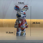 28cm Building Block Bear Statue DIY Creative Animal Sculpture Art Decor Unique Gift for Collectors  Kids Cool Desk Display Model