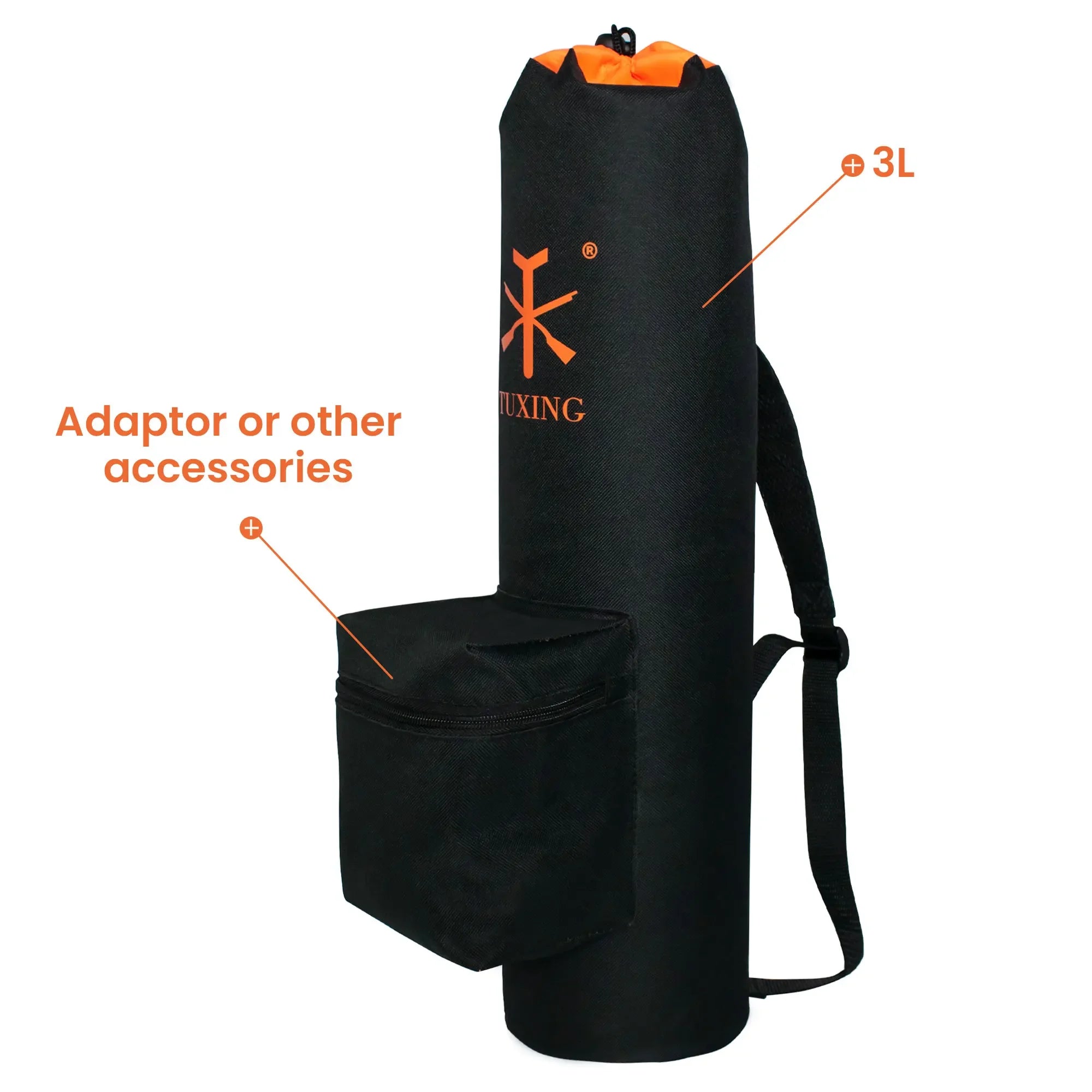 TUXING 4500Psi 300Bar 3L Carbon Fiber Cylinder with High Pressure Charging Regulator Valve Protective Carrier Bag M18*1.5