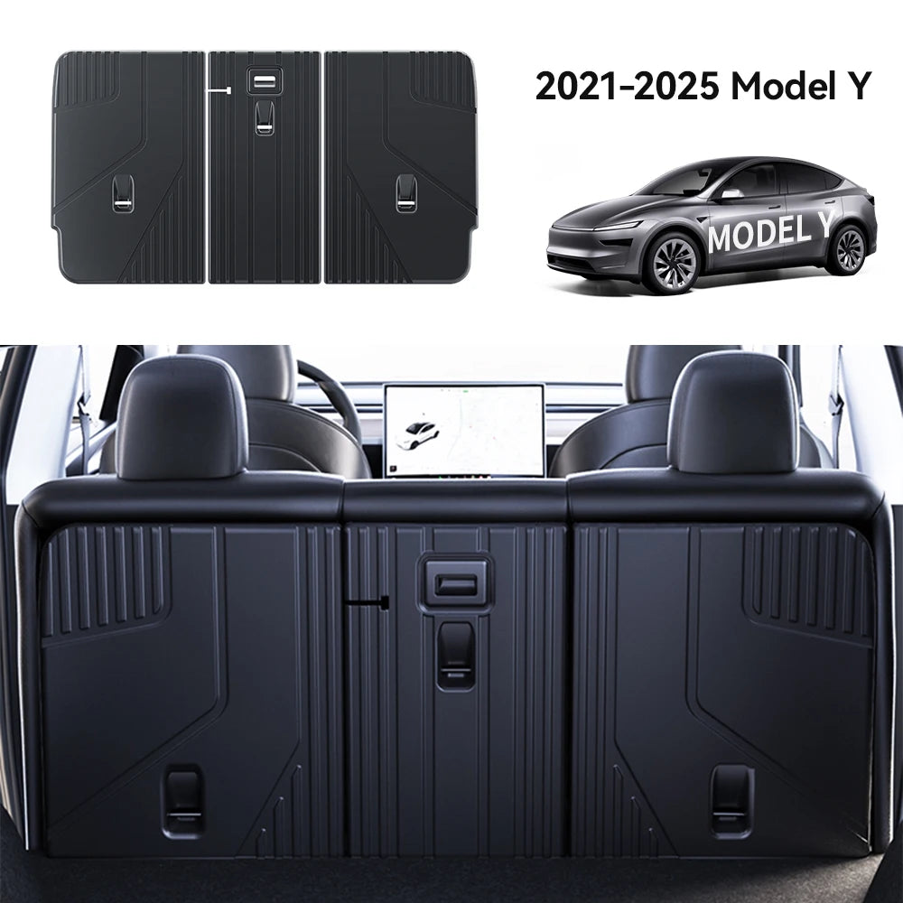 YZ For Tesla Model Y 2021-2025 Juniper TPE Rear Seat Back Cover Backrest Protector  Trunk Anti-scratch Pad Anti-dirty Mat with