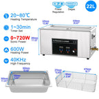 Ultrasonic Cleaner 1L 2L 3L 6L 10L 22L 30L Ultrasonic Bath EU UK Plug Portable Heated 600W Cleaning Washing Ultrasound Machine