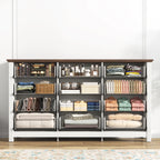 Large Dresser with 12 Drawers for Bedroom, 63'' Long Modern Wood Dresser Chest of Drawers, Storage Cabinet Clothes Organizer