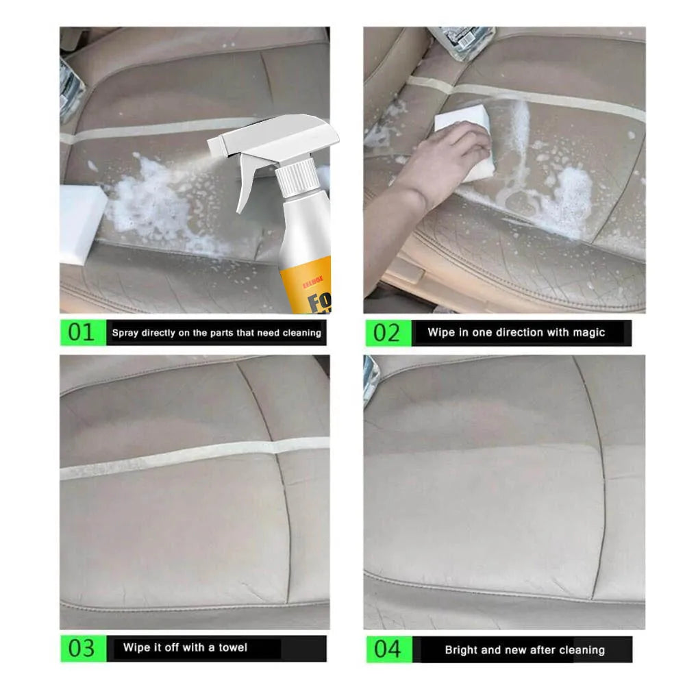 Car Interior Cleaner Agent Ceiling Cleaner Leather Flannel Woven Fabric Water Free Multipurpose Auto Dash Cleaning Tool 120ML