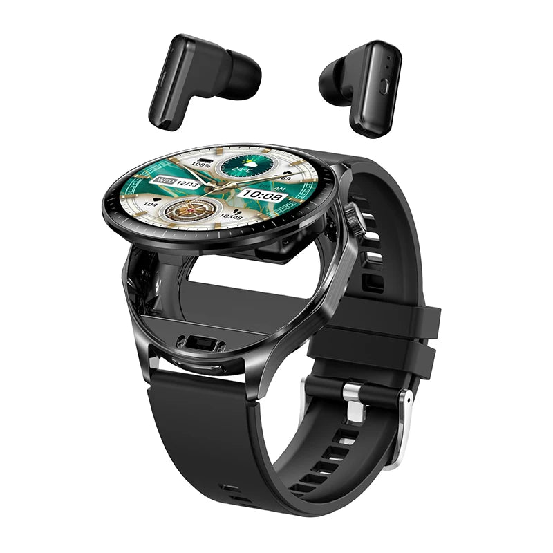 TWS 3-in-1 Smart Watch AMOLED 1.43" - Bluetooth Call, Built-in Earbuds, Fitness Tracker & Music Control