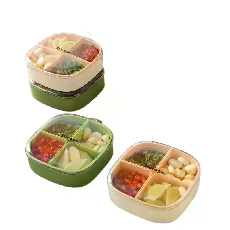 Kitchen Onion Garlic Ginger Preservation Box Refrigerator Freezing Separator No Odor Cooking Storage Box Sealed Drainage Storage