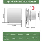 4/6 inch 220V Home Bathroom Kitchen Bedroom Toilet Low Noise Ventilato