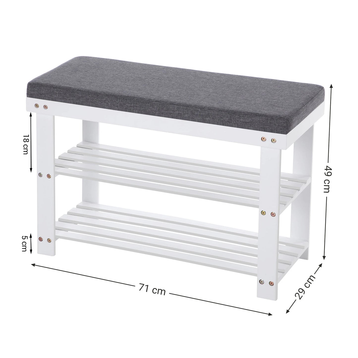 SONGMICS 3-Tier Bamboo Shoe Rack, Stable Shoe Organizer for Entryway & Living Room, Bench Seat Holds Up to 330 lb