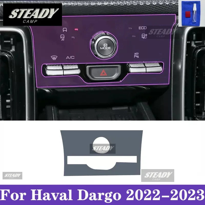 For Haval Dargo 2022-2023 Car interior Center console transparent TPU Paint protective film Anti scratch sticker LCD screen PPF