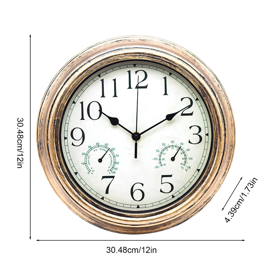 Wall Clock 12 Inch 12 Inch Wall Clock Outdoor Indoor Round Office Home School Clock Battery Operated Decorative Clocks With