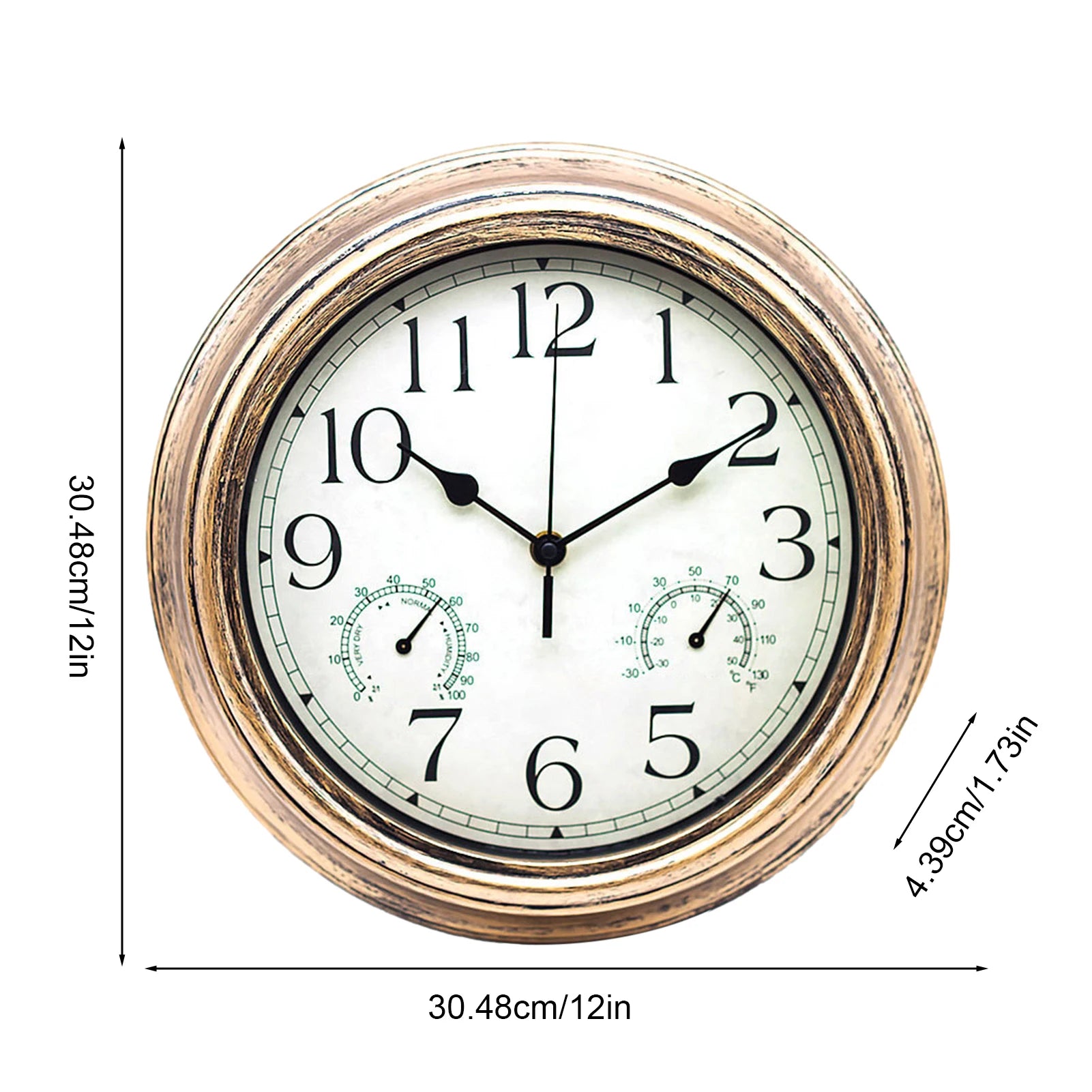 Wall Clock 12 Inch 12 Inch Wall Clock Outdoor Indoor Round Office Home School Clock Battery Operated Decorative Clocks With