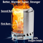 Mini Smokeless Stove Stainless Steel Burner Heater Tabletop Fire Pit Wood Burning Or Pellet Fueled Stove for Outdoor Camping BBQ
