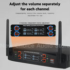 Wireless Microphone Handheld 4 Channel UHF Fixed Frequency Dynamic Microphone For Karaoke Wedding Party Band Church Performance