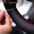 Car Steering Wheel Braid Cover Carbon Fiber Leather For Volkswagen VW Golf 7 Mk7 New Polo Jetta B8 Avant Car Interior