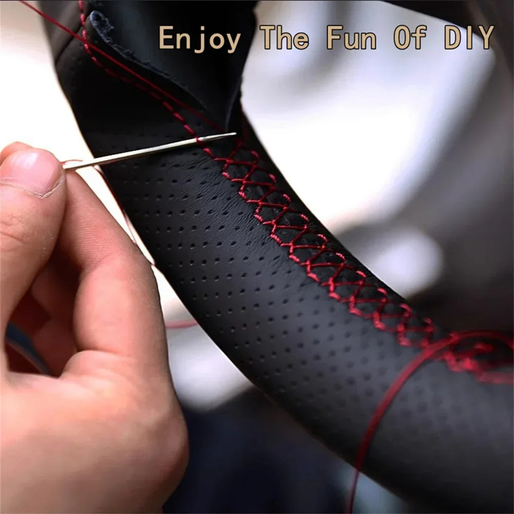Car Steering Wheel Braid Cover Carbon Fiber Leather For Volkswagen VW Golf 7 Mk7 New Polo Jetta B8 Avant Car Interior