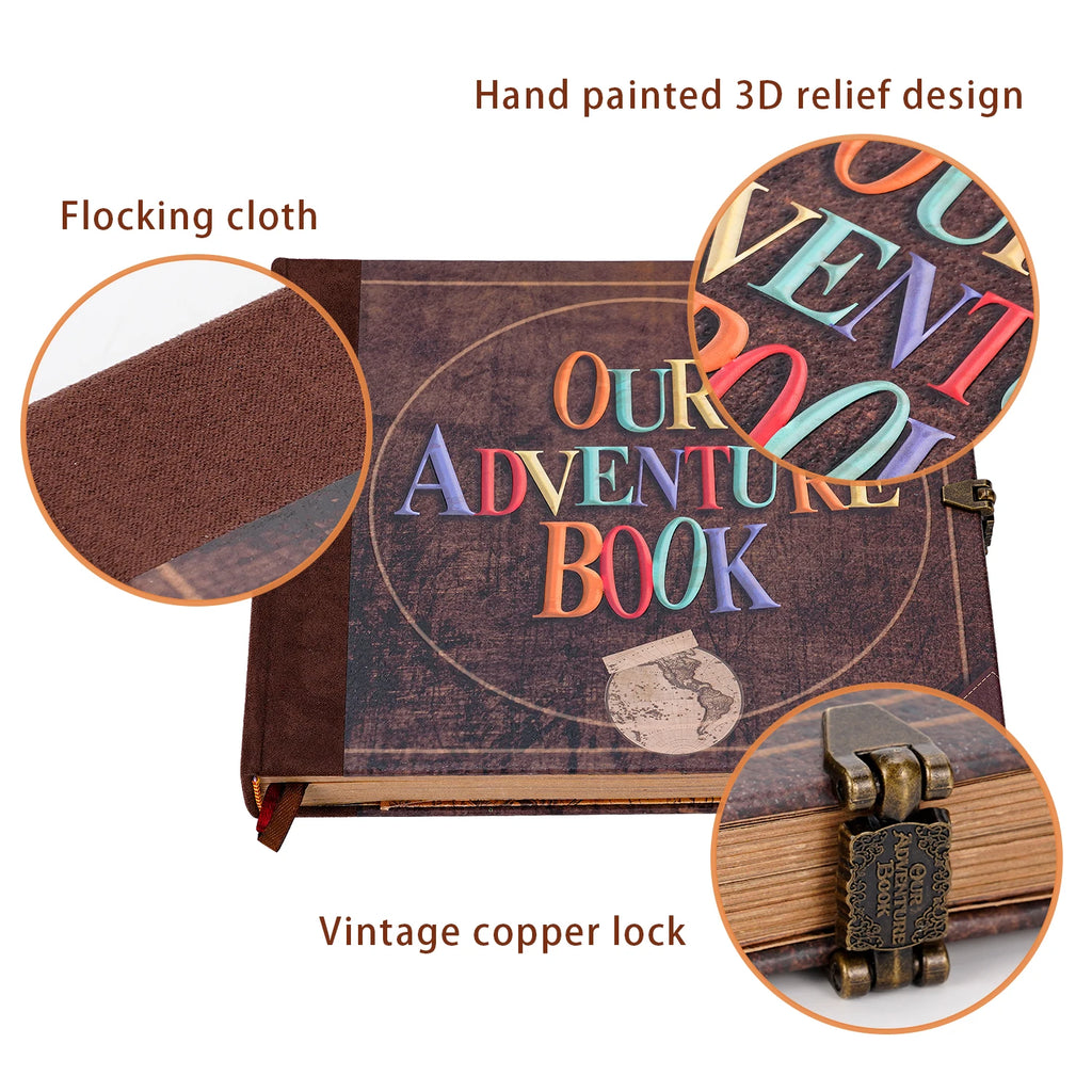 Our Adventure Book 146 Page DIY Handmade Photo Album Scrapbook Retro Kraft Album Anniversary Wedding Memory Mother's Day Gift