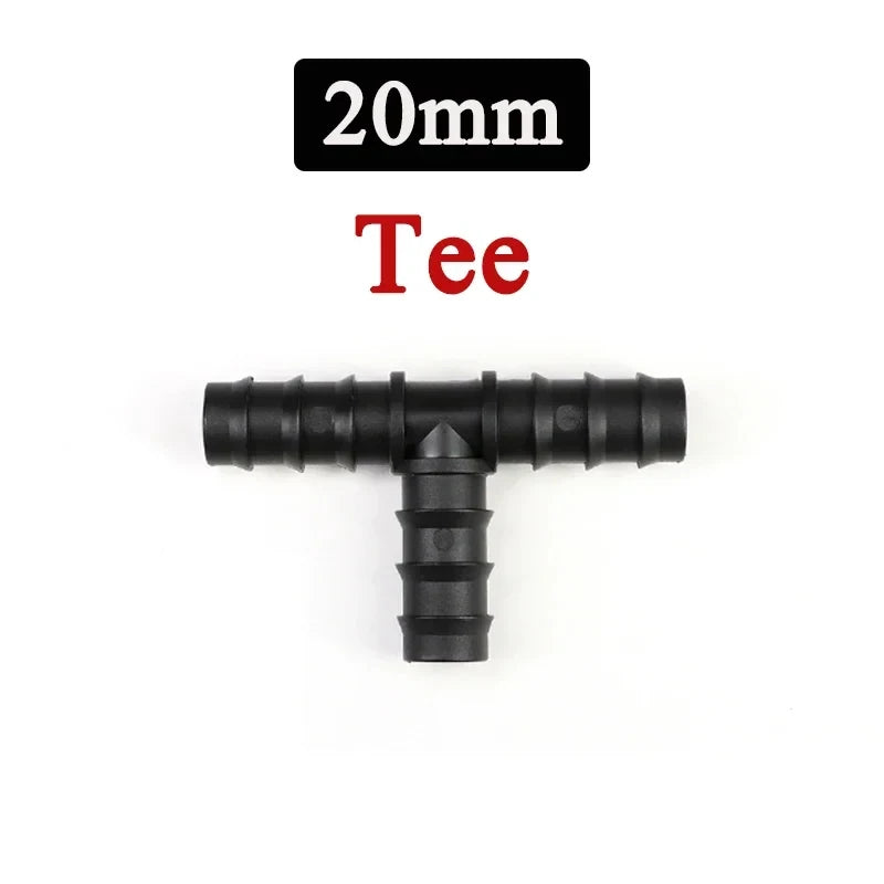 2~50pcs Greenhouse PE Pipe Joint 16 20 25 mm Tee Straight Elbow Plug Irrigation Pipe Fitting Micro Spray Irrigation Accessories