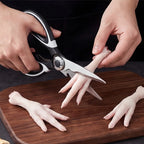 Stainless steel kitchen scissors with multi-functional chicken bone cutter are suitable for cooking, baking and meal preparation