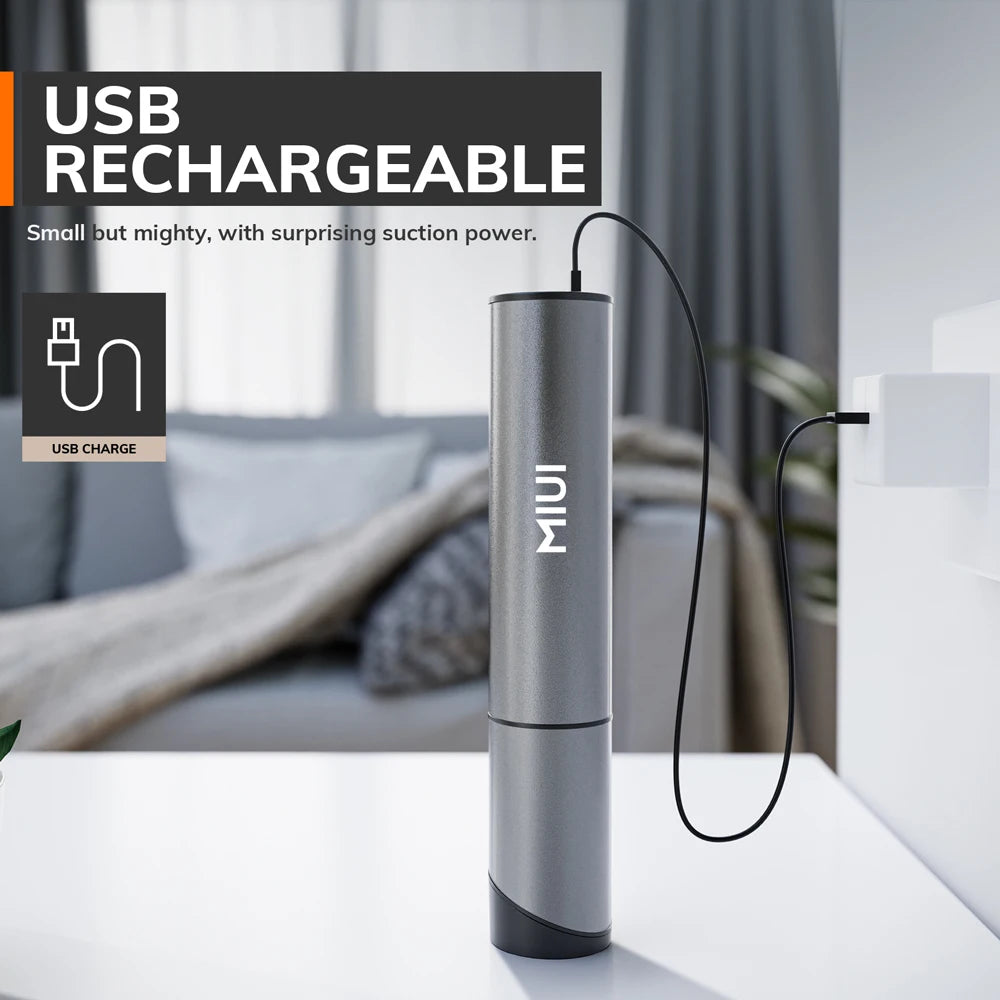Cordless Vacuum Cleaner Portable USB Rechargeable Car Vacuum 2-Suction Power Mini & Cool Model-X（Aluminum Alloy）